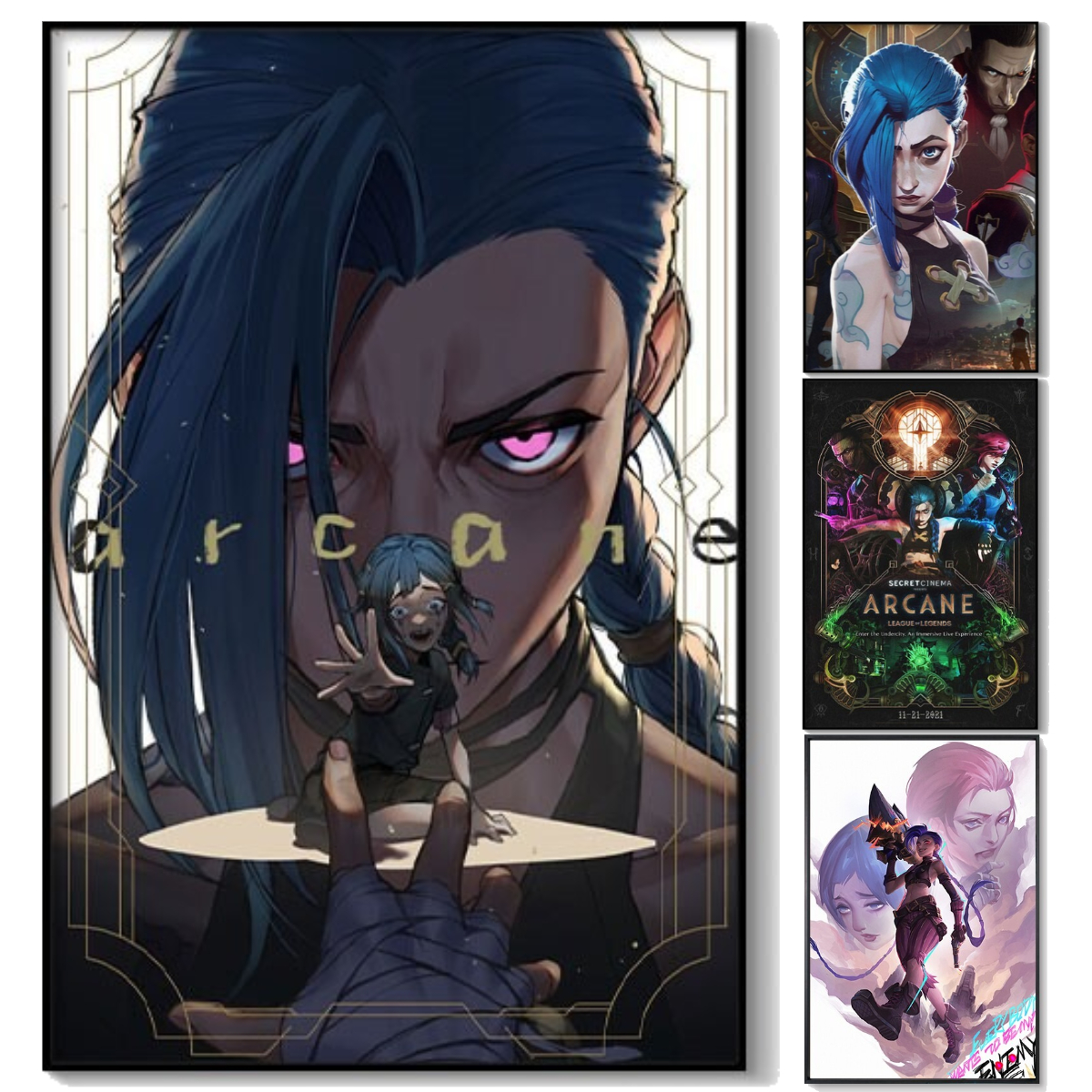Esports Gaming Poster - Arcane Jinx Double Version Unframed Canvas