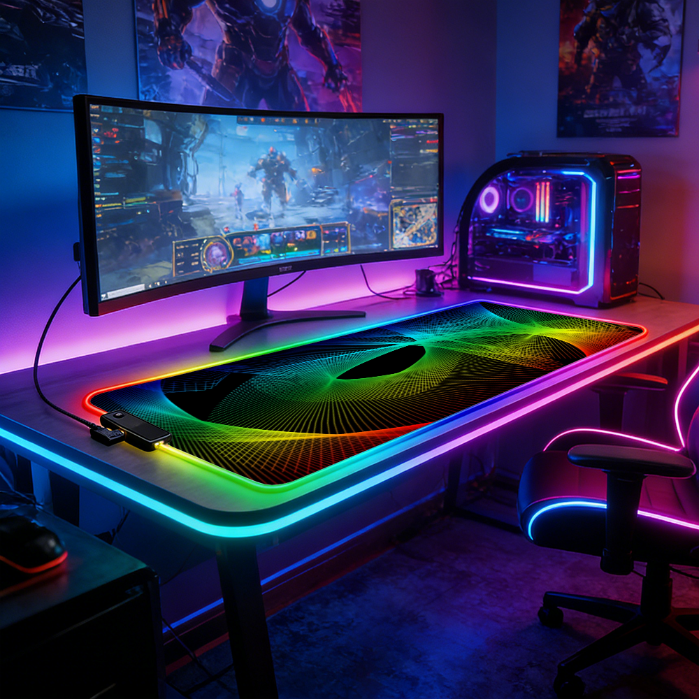 LED Lighting RGB Mouse Pad E-s - đánh giá và giá Esports Gaming Maus