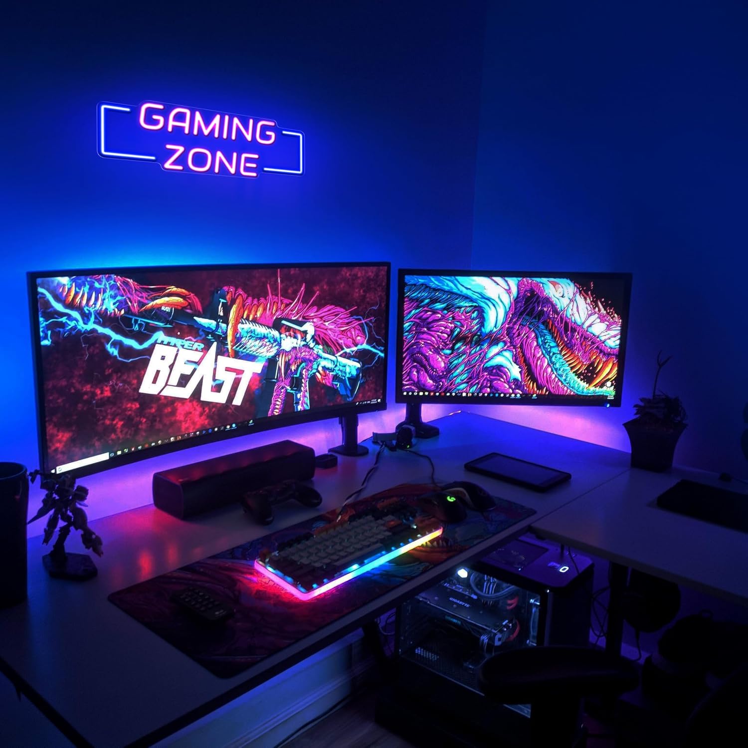 Gaming Zone Neon Sign USB LED  - đánh giá và giá Esports Gaming Bar