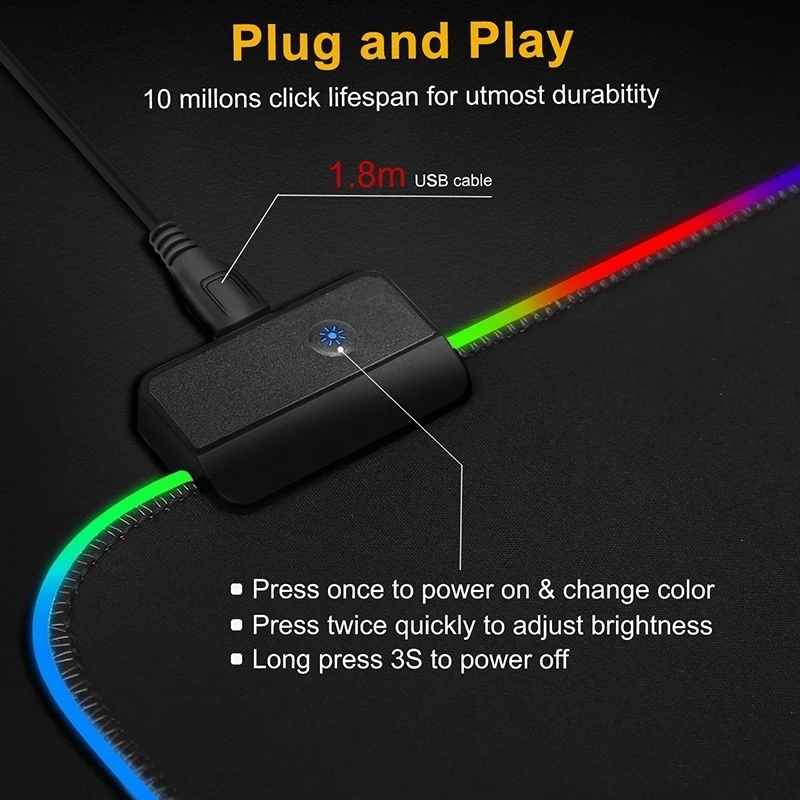 LED Light Mousepad RGB Keyboar - đánh giá và giá Esports Gaming Table