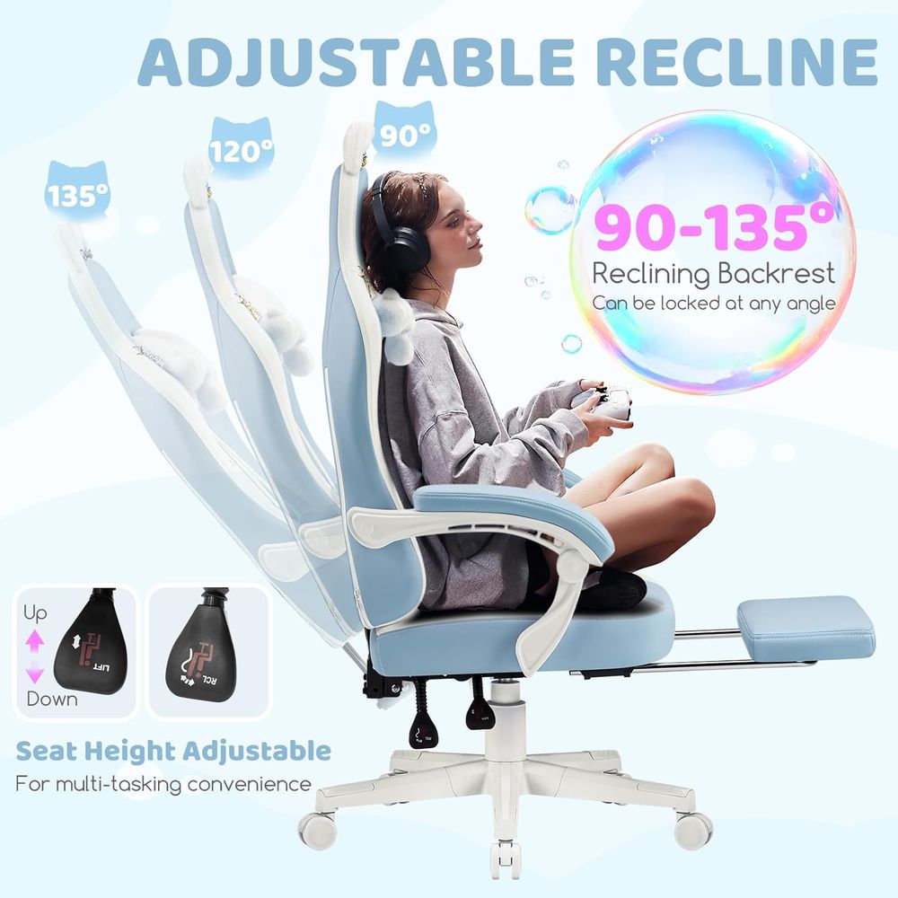Ergonomic Blue/White Gaming Ch - đánh giá và giá Gaming & Esports District