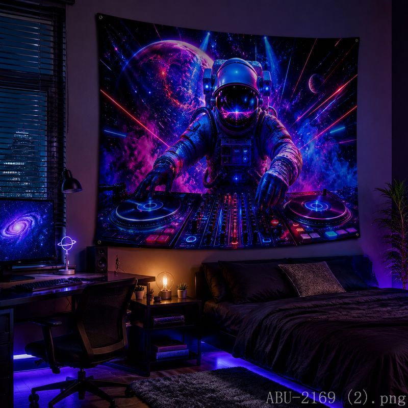 Space Astronaut Disc Tapestry  - đánh giá và giá Esports Gaming Bar