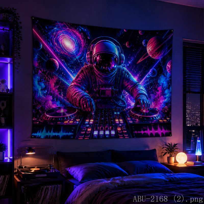 Space Astronaut Disc Tapestry  - đánh giá và giá Esports Gaming Bar